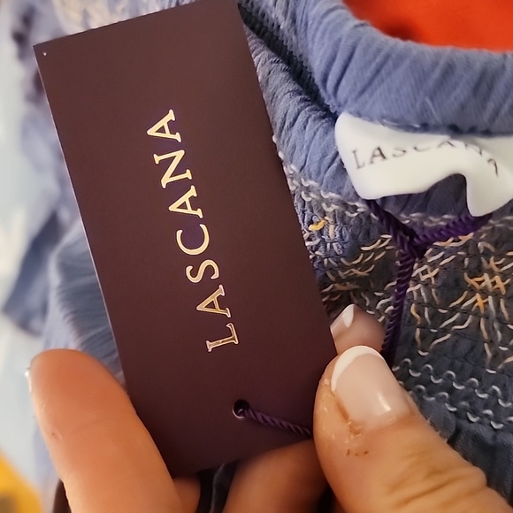 Embroidered Cold Shoulder Dress, Smokey Blue, Size 12 never worn NWT - Picture 5 of 5